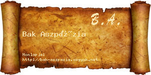 Bak Aszpázia névjegykártya